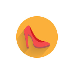 woman heel colorful flat icon with shadow. heel flat icon