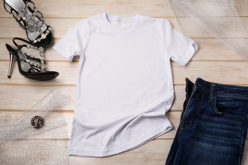 Women&rsquo;s T-shirt mockup with