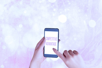 Writing note showing Competitive Advantage. Business concept for Company Edge over another...