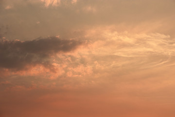 Beautiful sunset sky background with clouds