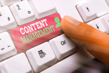 Handwriting text Content Management. Conceptual photo Process that collects manage and publish...