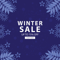 Winter sale banner background