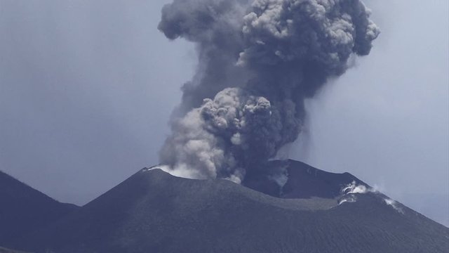 Volcano erupting on Papua New guinea Rabaul 