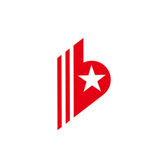 Obraz premium letter b star motion arrow stripes geometric symbol logo vector