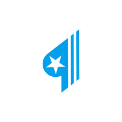 simple star motion arrow up stripes geometric symbol logo vector