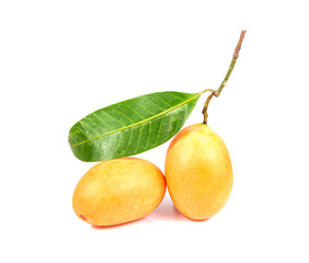 Sweet Marian plum Thai fruit isolated on white background