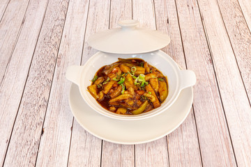 casserole with aubergine stew