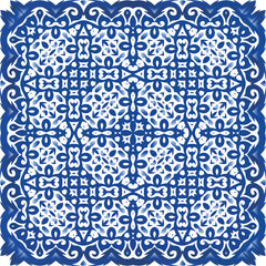 Ethnic ceramic tile in portuguese azulejo.