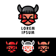 SET OF VIKING LOGO DESIGN TEMPLATE, WITH SIMPLE ELEGANT AND MODERN MINIMALIST STYLE.LOGO COLLECTION.