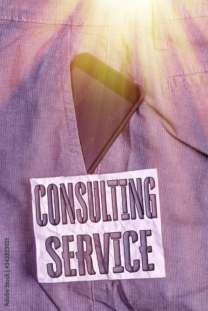Poster text sign showing consulting service. business photo text experts that offers knowledge to a third p