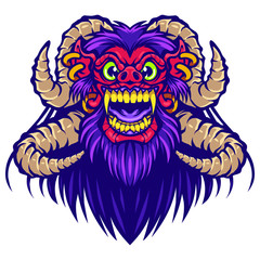 Barong head mascot logo design