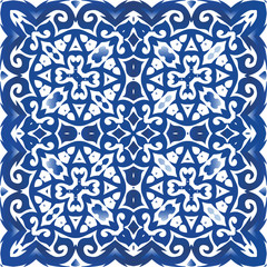 Ethnic ceramic tile in portuguese azulejo.