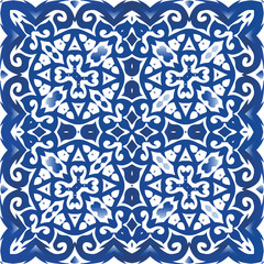 Ethnic ceramic tile in portuguese azulejo.