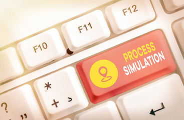 Writing note showing Process Simulation. Business concept for Technical Representation Fabricated...