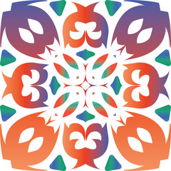 Ethnic ceramic tile in mexican talavera.