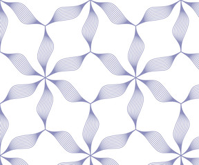 Linear vector pattern, repeating petals, violet line 