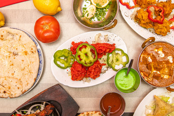 Fototapeta na wymiar hindu food dishes set