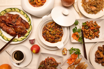 chinese food dishes set