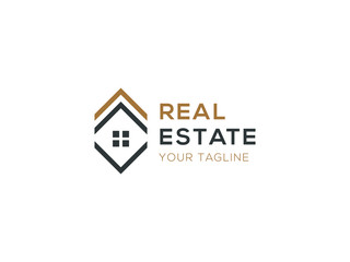 real estate logo design template, Construction Architecture Building symbol vector editable