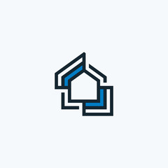 Abstract house logo icon design template vector