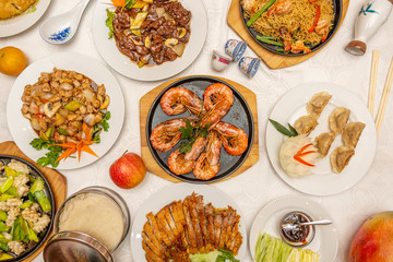 chinese food dishes set