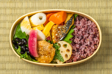 お弁当　Japanese style famous lunch box (bento)