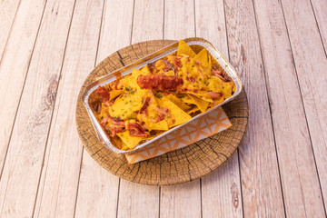 Nachos with guacamole Mexican style