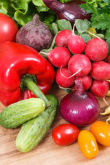 Heap of healthy vegetables. Source vitamins and minerals