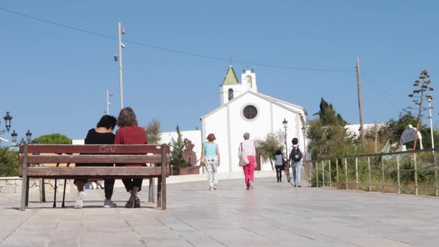San Sebastian  church square in Sitges 4K