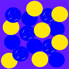 abstract pattern with yellow and blue circles
