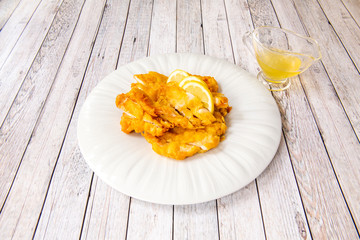 Chinese style lemon chicken dish