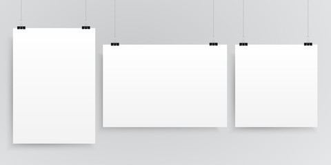 Vector three rectangle square format paper sheets