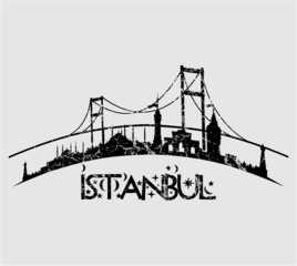 istanbul city print and embroidery graphic design vector art