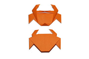 origami crab isolated on white