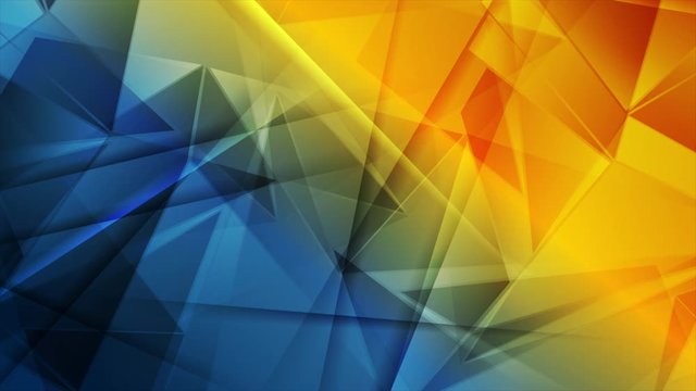 Glossy blue orange abstract low poly technology motion background. Seamless looping. Video animation Ultra HD 4K 3840x2160