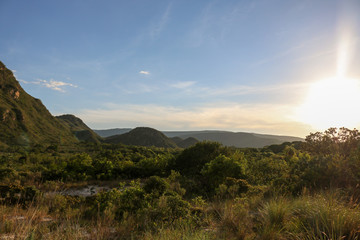 sunset in the mountains
