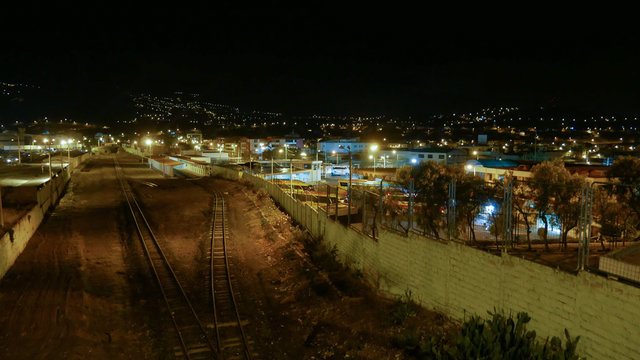 Early morning in ambato next to the train tracks