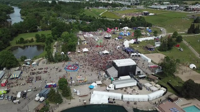 Aerial View of Ever After Music Festival Venue, Bigemans, Kitchener, Ontario Canada