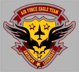 eagle air force print embroidery graphic design vector art
