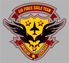 Obraz premium eagle air force print embroidery graphic design vector art