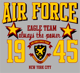 Naklejka na ściany i meble eagle air force print embroidery graphic design vector art