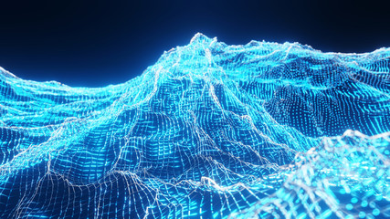 Abstract water colorful waves 3D rendering, 3D illustraion background.