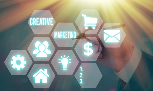 Word writing text Creative Marketing. Business photo showcasing Campaigning to meet the advertising requirements