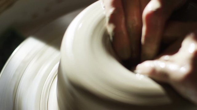 stock video footage potter, ceramist, thrower