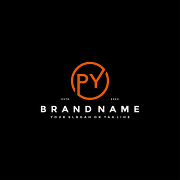 letter PY logo design vector