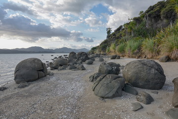 Stones of Koutu Boulders on the beach, New Zealand