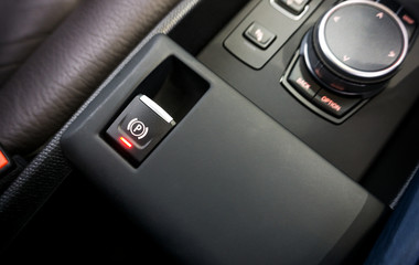 Car with an electronic handbrake , Handbrake Parking ,Brake Switch with Auto Hold Button background.