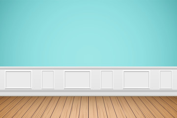 Interior of Wall of luxury apartments with wooden floor. Modern room concept. Vector Illustration.