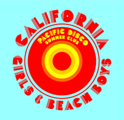 California pacific disco girls graphic design vector art