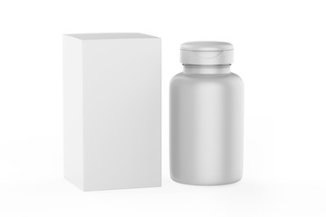 3D rendering Mock up jar with box for Packaging template on white background. 3d illustration